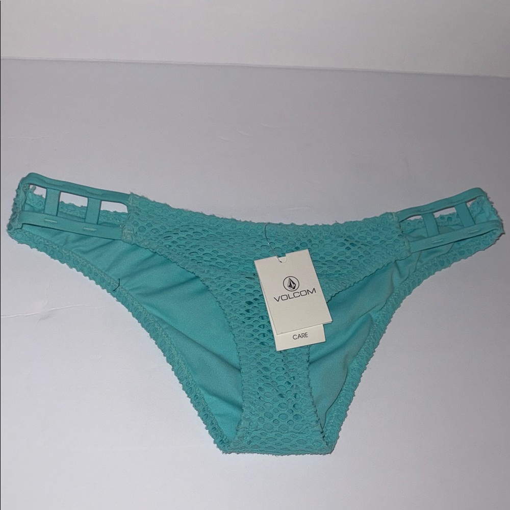 NWT Volcom Aqua Crochet Swim Bikini Bottom Women’s Size M